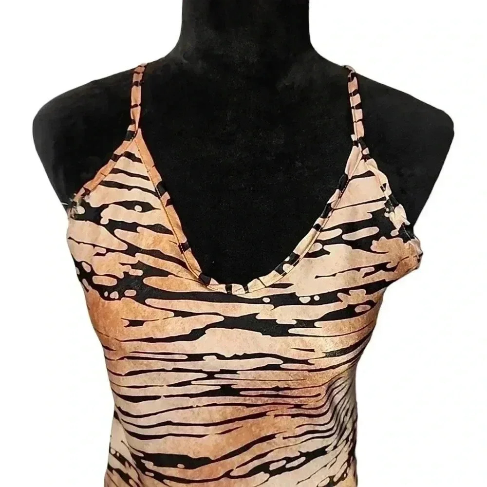 Animal Print Satin Slip Dress. Size small - Picture 3 of 8